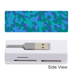 Blue Turquoise Teal Camouflage Pattern Memory Card Reader (stick) by SpinnyChairDesigns