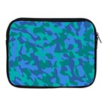 Blue Turquoise Teal Camouflage Pattern Apple iPad 2/3/4 Zipper Cases Front