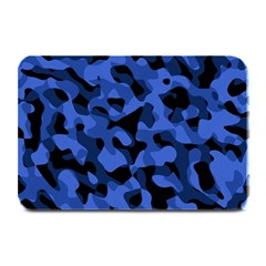 Black And Blue Camouflage Pattern Plate Mats by SpinnyChairDesigns