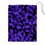 Purple Black Camouflage Pattern Drawstring Pouch (5XL) Front