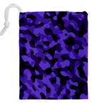 Purple Black Camouflage Pattern Drawstring Pouch (5XL) Back