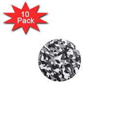 Grey And White Camouflage Pattern 1  Mini Magnet (10 Pack)  by SpinnyChairDesigns