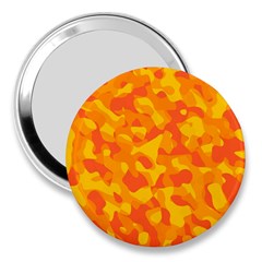 Orange And Yellow Camouflage Pattern 3  Handbag Mirrors by SpinnyChairDesigns