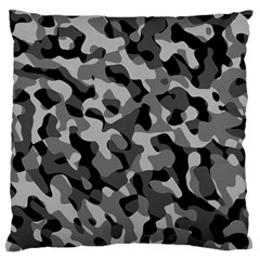 Grey And Black Camouflage Pattern Large Flano Cushion Case (two Sides) by SpinnyChairDesigns