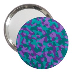 Purple And Teal Camouflage Pattern 3  Handbag Mirrors by SpinnyChairDesigns