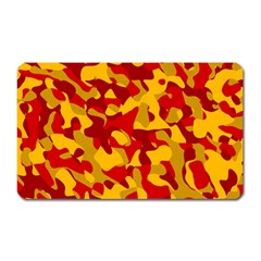 Red And Yellow Camouflage Pattern Magnet (rectangular) by SpinnyChairDesigns