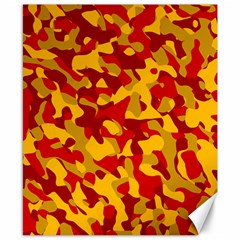 Red And Yellow Camouflage Pattern Canvas 8  X 10  by SpinnyChairDesigns