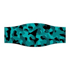 Black And Teal Camouflage Pattern Stretchable Headband by SpinnyChairDesigns