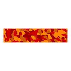 Red And Orange Camouflage Pattern Velvet Scrunchie by SpinnyChairDesigns