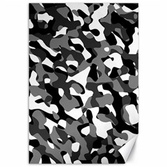 Black And White Camouflage Pattern Canvas 12  X 18  by SpinnyChairDesigns