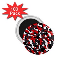 Black Red White Camouflage Pattern 1 75  Magnets (100 Pack)  by SpinnyChairDesigns