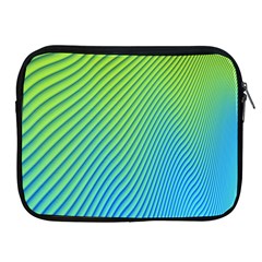 Blue Green Abstract Stripe Pattern  Apple Ipad 2/3/4 Zipper Cases by SpinnyChairDesigns