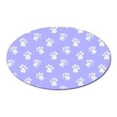 Animal Cat Dog Paw Prints Pattern Oval Magnet by SpinnyChairDesigns