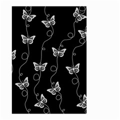 Black And White Butterfly Pattern Small Garden Flag (two Sides) by SpinnyChairDesigns