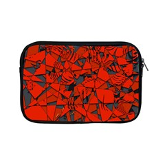 Red Grey Abstract Grunge Pattern Apple Ipad Mini Zipper Cases by SpinnyChairDesigns