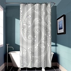 White Abstract Paisley Pattern Shower Curtain 36  X 72  (stall)  by SpinnyChairDesigns