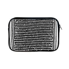 Black And White Abstract Grunge Stripes Apple Ipad Mini Zipper Cases by SpinnyChairDesigns