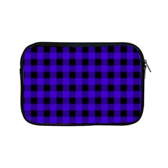 Dark Blue Black Buffalo Plaid Apple Ipad Mini Zipper Cases by SpinnyChairDesigns