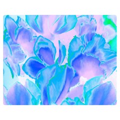 Ciclamen Flowers Blue Double Sided Flano Blanket (medium)  by DinkovaArt