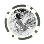 Beauty at the beach, bikini girl bathing in bay Poker Chip Card Guard Front