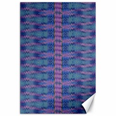 Purple Blue Ikat Stripes Canvas 20  X 30  by SpinnyChairDesigns