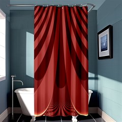 Vermilion Stripes Shower Curtain 36  X 72  (stall)  by SpinnyChairDesigns