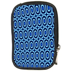 Abstract Blue Circles Mosaic Compact Camera Leather Case by SpinnyChairDesigns