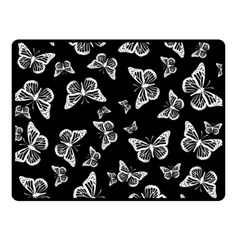 Black And White Butterfly Pattern Double Sided Fleece Blanket (small)  by SpinnyChairDesigns