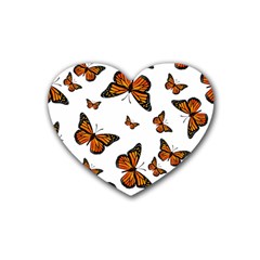 Monarch Butterflies Heart Coaster (4 Pack)  by SpinnyChairDesigns