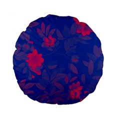 Bi Floral-pattern-background-1308 Standard 15  Premium Flano Round Cushions by VernenInk