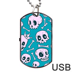 Skull Dog Tag Usb Flash (one Side) by Sobalvarro