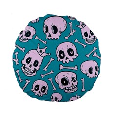 Skull Standard 15  Premium Flano Round Cushions by Sobalvarro