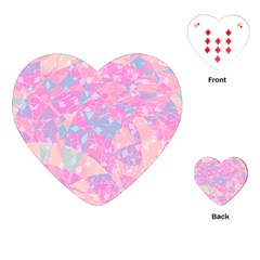 Pink Blue Peach Color Mosaic Playing Cards Single Design (heart) by SpinnyChairDesigns