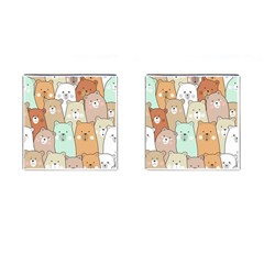 Colorful-baby-bear-cartoon-seamless-pattern Cufflinks (square) by Sobalvarro