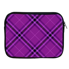 Purple And Black Plaid Apple Ipad 2/3/4 Zipper Cases by SpinnyChairDesigns