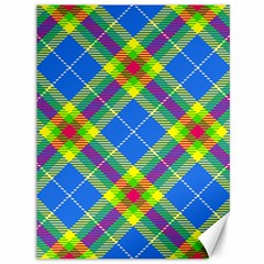 Clown Costume Plaid Striped Canvas 36  X 48  by SpinnyChairDesigns