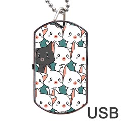 Seamless-cute-cat-pattern-vector Dog Tag Usb Flash (one Side) by Sobalvarro