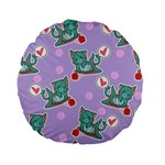 Playing cats Standard 15  Premium Flano Round Cushions Front