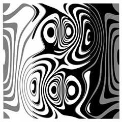 Black And White Abstract Stripes Wooden Puzzle Square by SpinnyChairDesigns