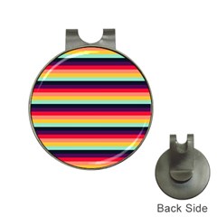 Contrast Rainbow Stripes Hat Clips With Golf Markers by tmsartbazaar