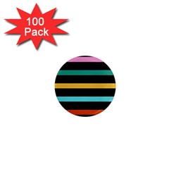 Colorful Mime Black Stripes 1  Mini Magnets (100 Pack)  by tmsartbazaar