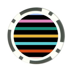 Colorful Mime Black Stripes Poker Chip Card Guard by tmsartbazaar