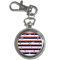 Red With Blue Stripes Key Chain Watches by tmsartbazaar