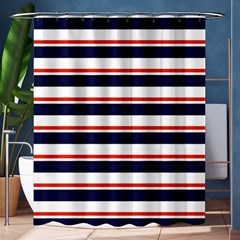 Red With Blue Stripes Shower Curtain 60  X 72  (medium)  by tmsartbazaar