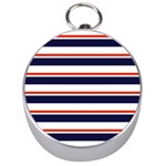 Red With Blue Stripes Silver Compasses Front