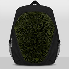 Army Green And Black Stripe Camo Backpack Bag by SpinnyChairDesigns