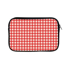 Red White Gingham Plaid Apple Ipad Mini Zipper Cases by SpinnyChairDesigns