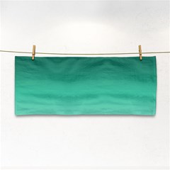 Biscay Green Gradient Ombre Hand Towel by SpinnyChairDesigns