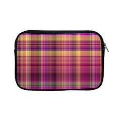 Magenta Gold Madras Plaid Apple Ipad Mini Zipper Cases by SpinnyChairDesigns