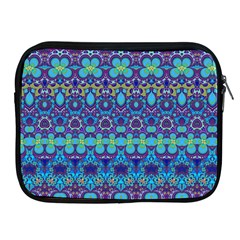 Boho Purple Blue Teal Floral Apple Ipad 2/3/4 Zipper Cases by SpinnyChairDesigns